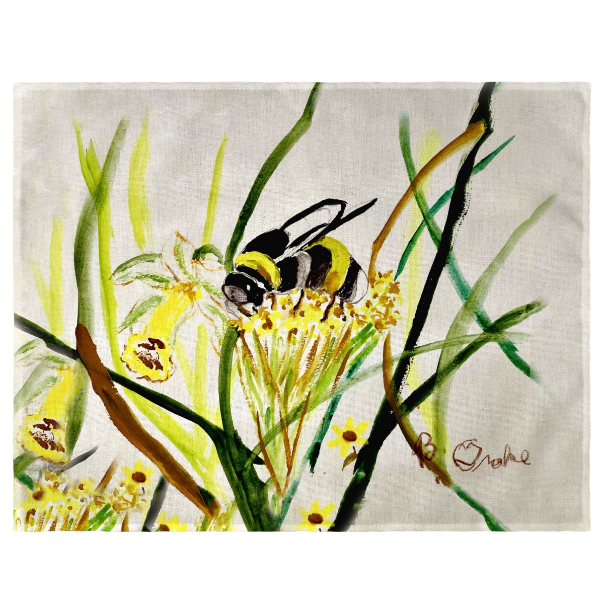 Picture of Betsy Drake PM1326 Bee & Flower Place Mat - 14 x 18 in. - Set of 4