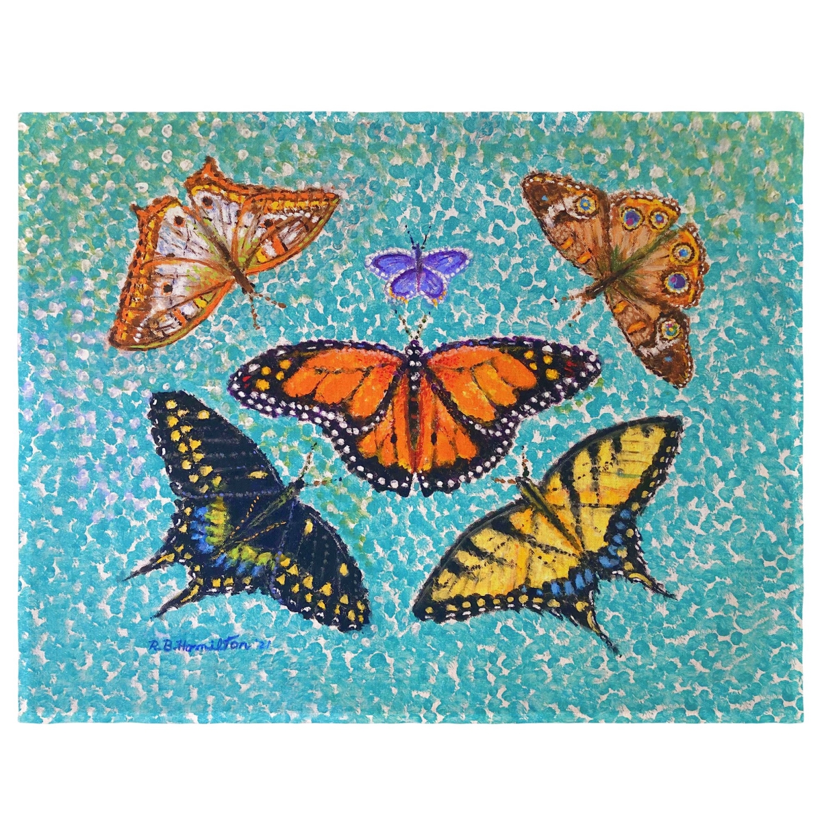 Picture of Betsy Drake PM1327 Butterfly Arrangement Place Mat - 14 x 18 in. - Set of 4