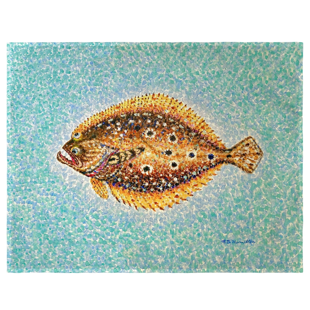 Picture of Betsy Drake PM1328 Pointillist Flounder Place Mat - 14 x 18 in. - Set of 4