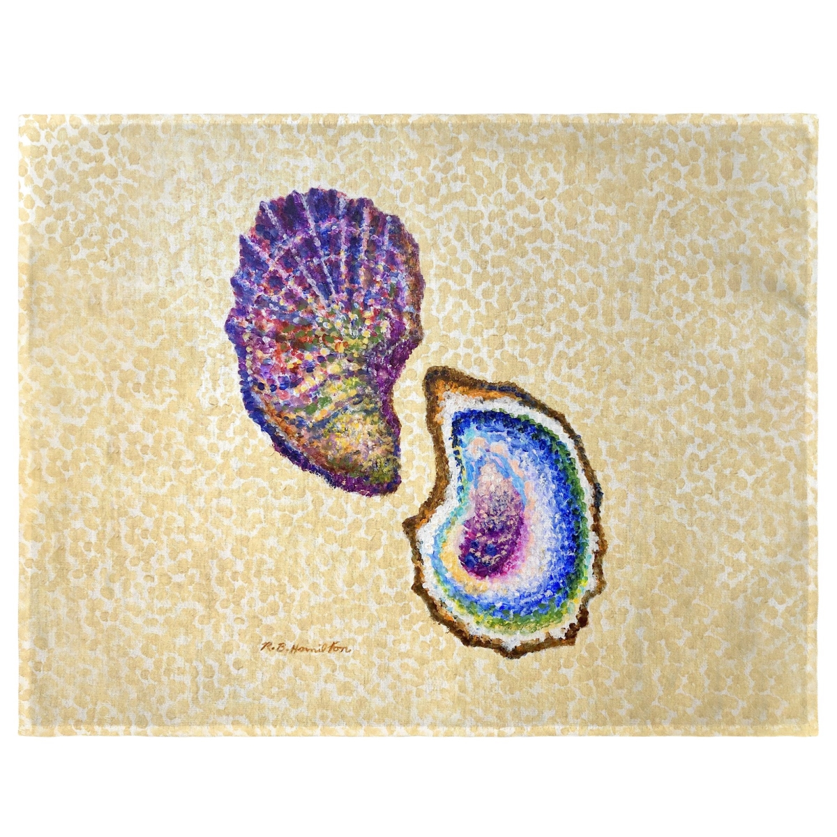 Picture of Betsy Drake PM1329 Two Oysters Place Mat - 14 x 18 in. - Set of 4
