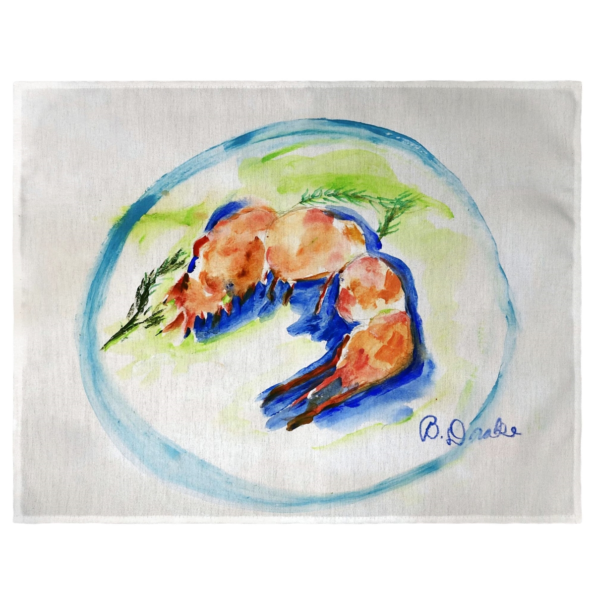 Picture of Betsy Drake PM1335 Shrimp Plate Place Mat - 14 x 18 in. - Set of 4