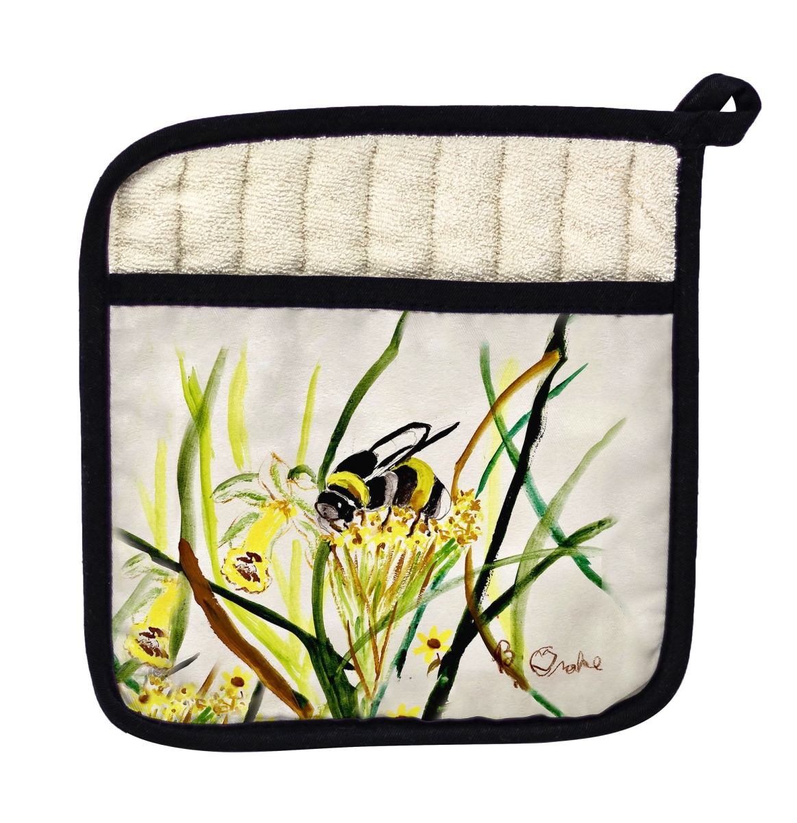 Picture of Betsy Drake PT1326 Bee & Flower Pot Holder