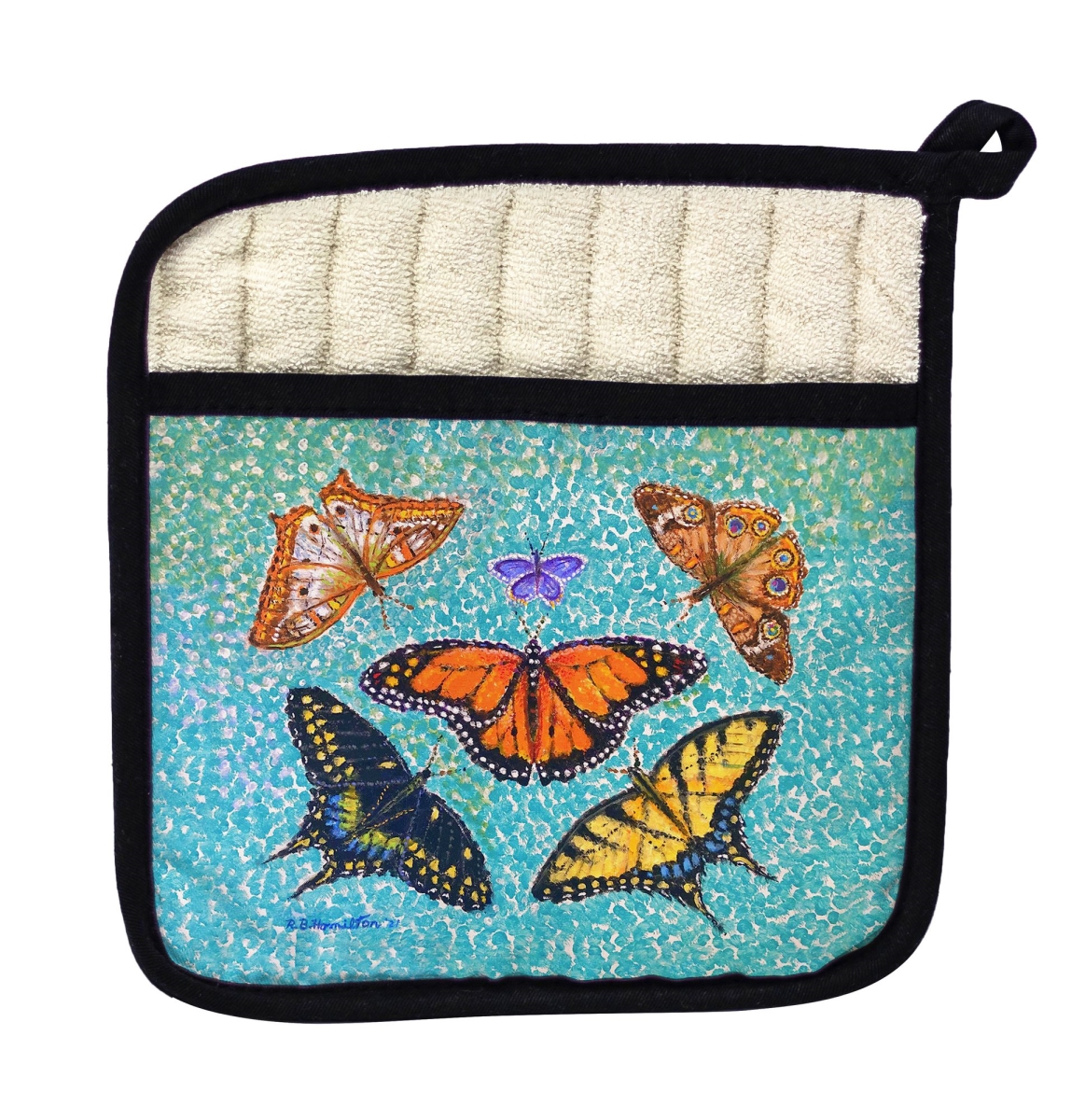 Picture of Betsy Drake PT1327 Butterfly Arrangement Pot Holder