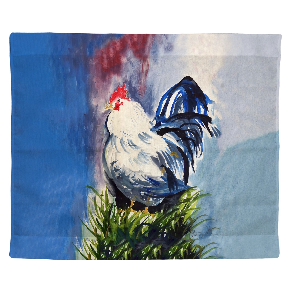 TP1330 Blue & White Rooster Outdoor Wall Hanging - 24 x 30 in.
