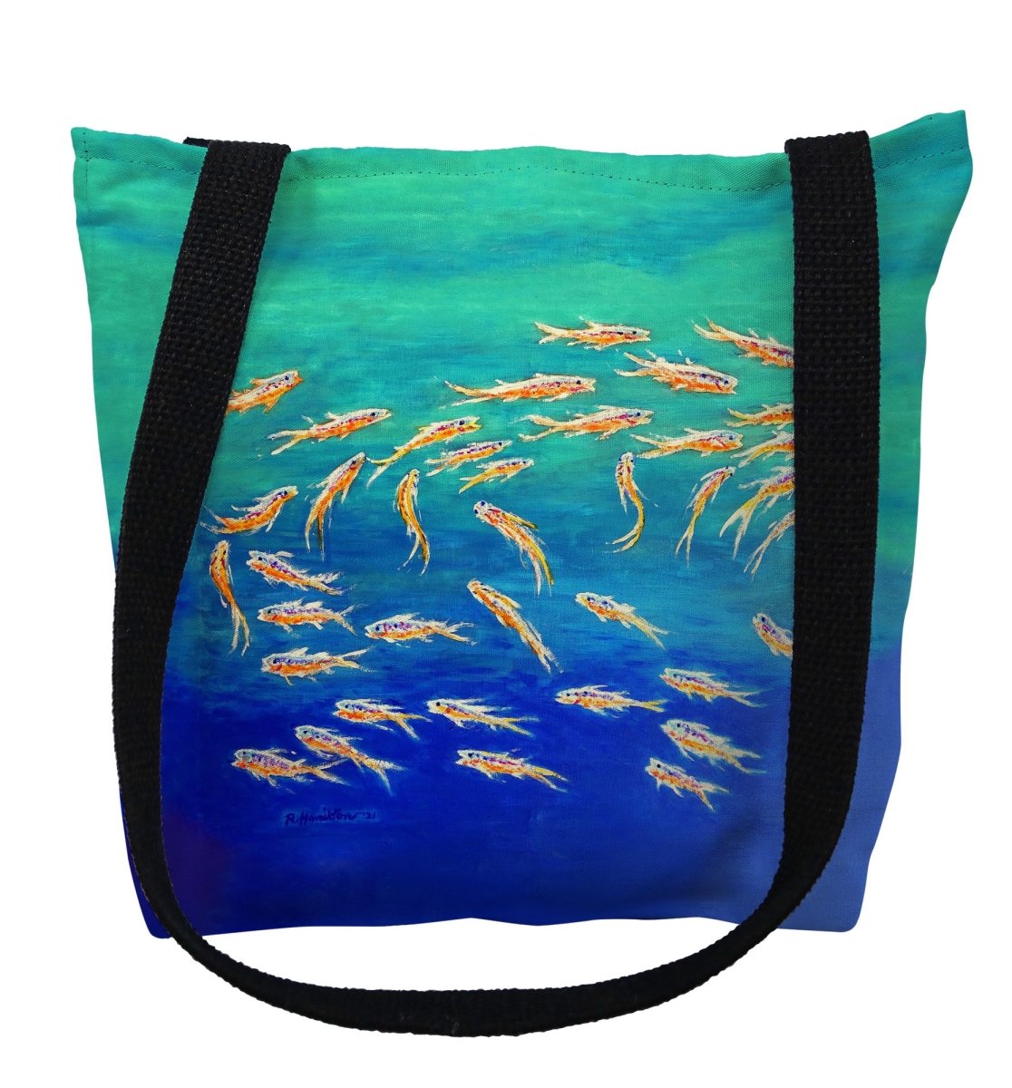 TY1323S Schooling Fish Small Tote Bag - 13 x 13 in.