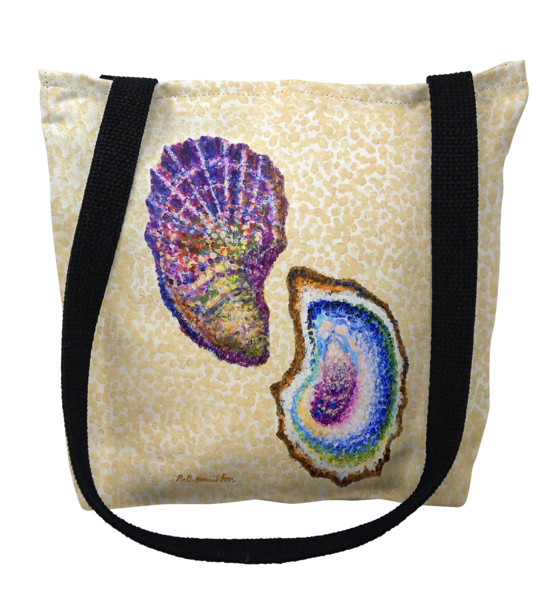 TY1329S Two Oysters Small Tote Bag - 13 x 13 in.