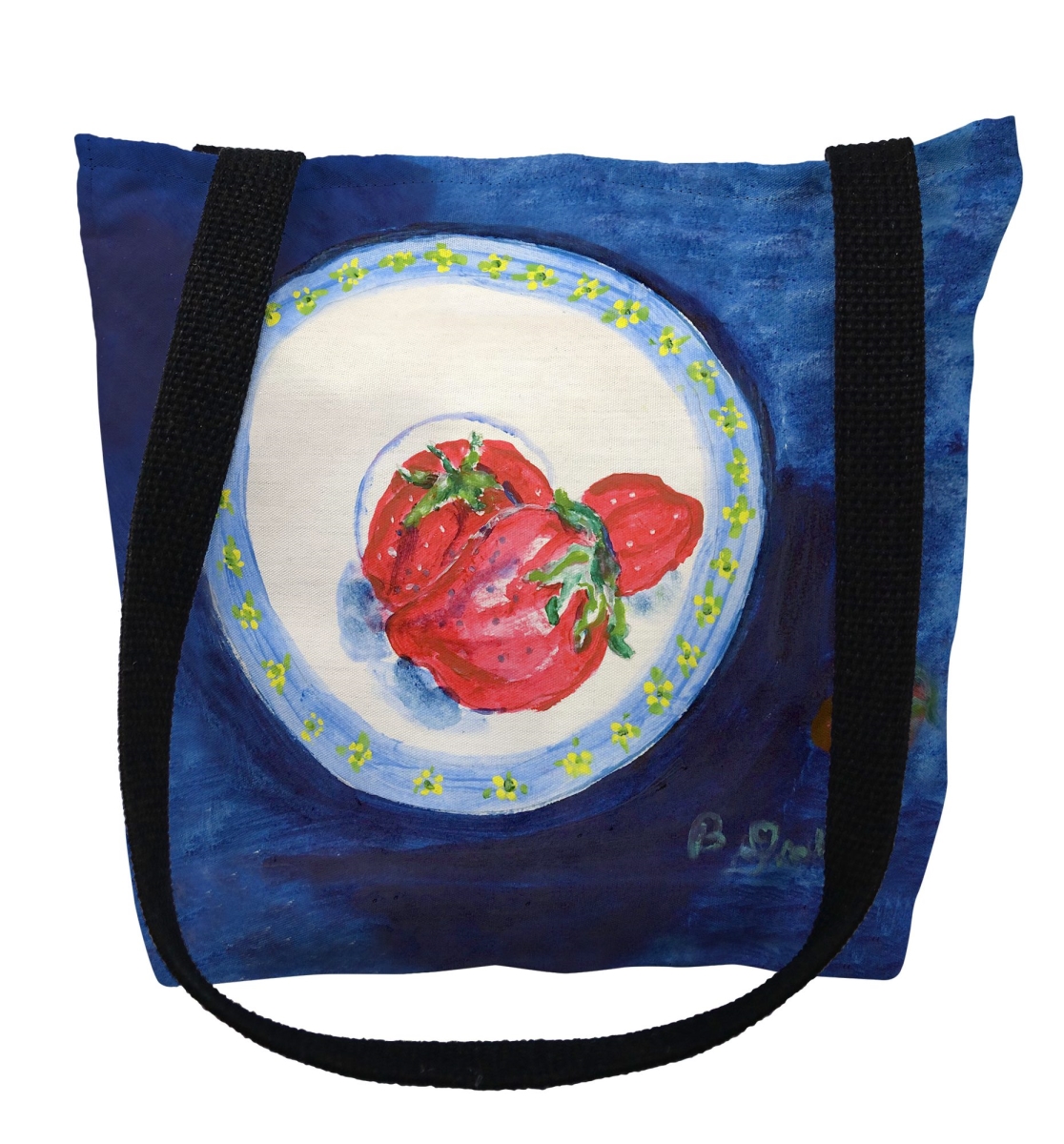 TY1334M Strawberry Plate Medium Tote Bag - 16 x 16 in.