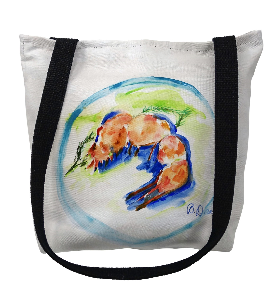 TY1335M Shrimp Plate Medium Tote Bag - 16 x 16 in.