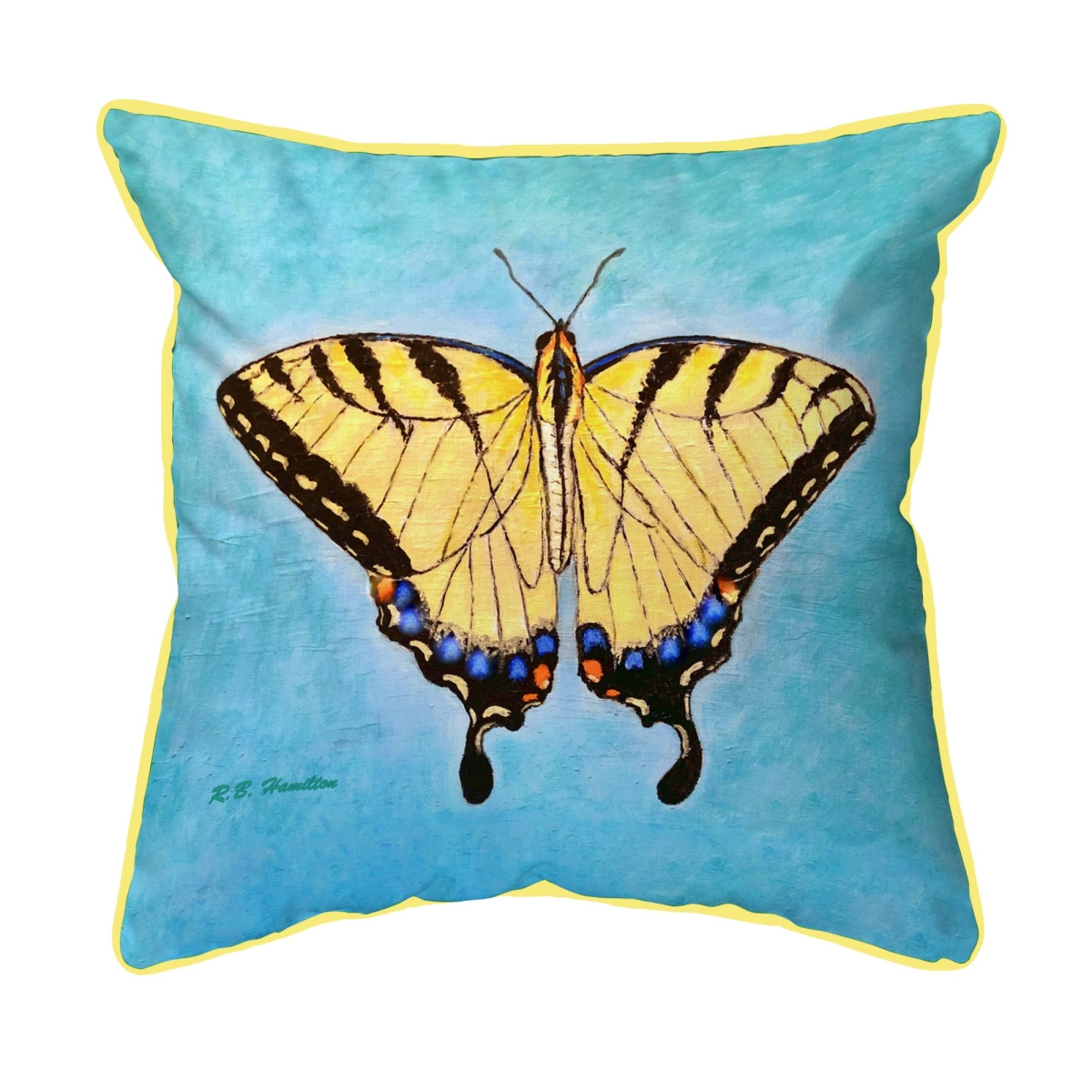 ZP1523 Spreadwing Tiger Swallowtail Butterfly Extra Large Zippered Pillow - 22 x 22 in.