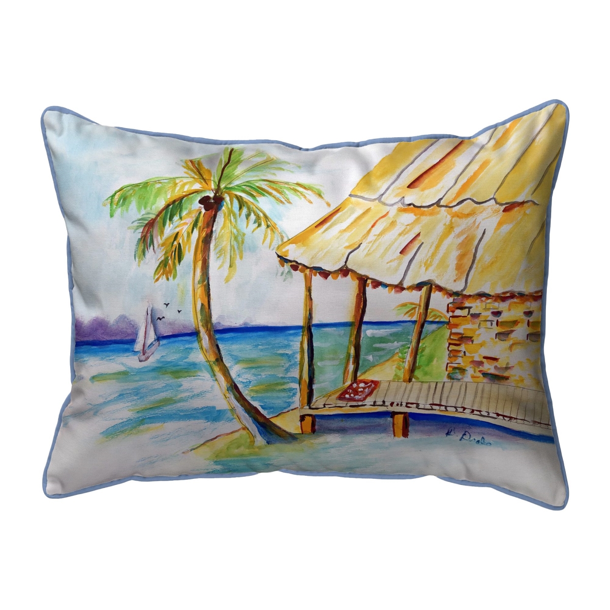 ZP1530 Palms & Hut Extra Large Zippered Pillow - 20 x 24 in.