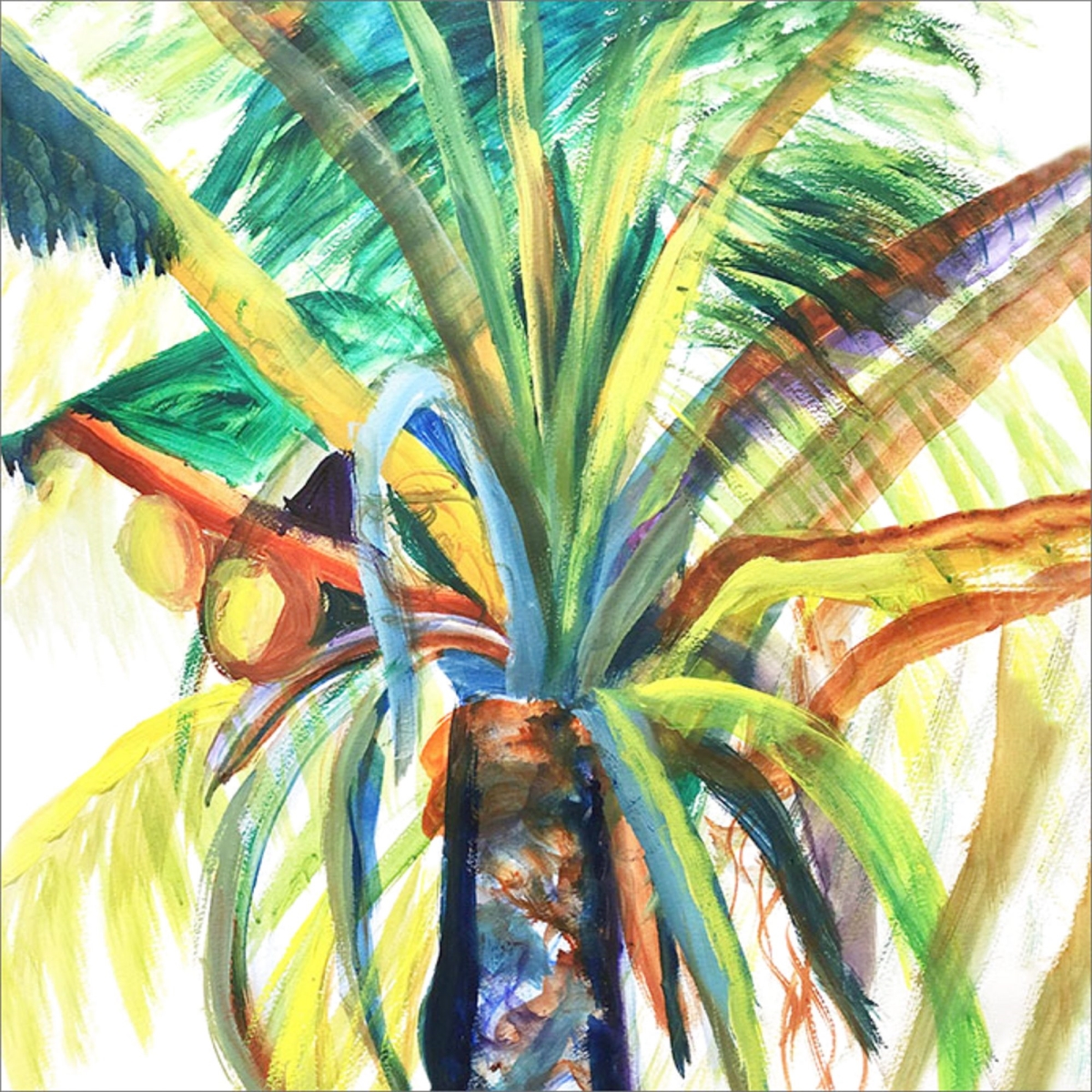 Picture of Betsy Drake CT1470 Palm & Nuts Coaster - Set of 4