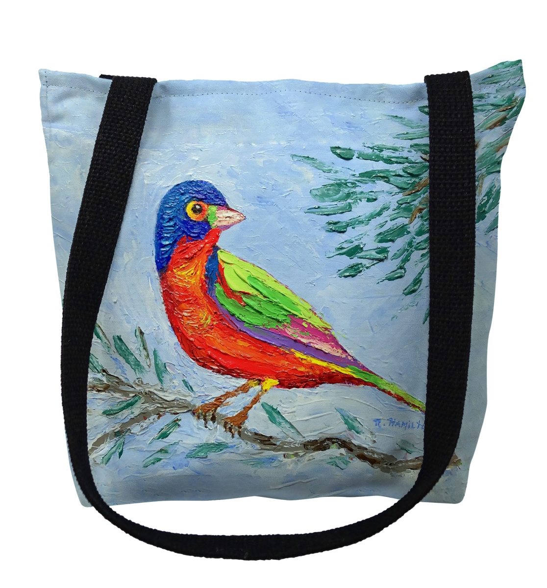 TY1449M Palette Painted Bunting Medium Tote Bag - 16 x 16 in.