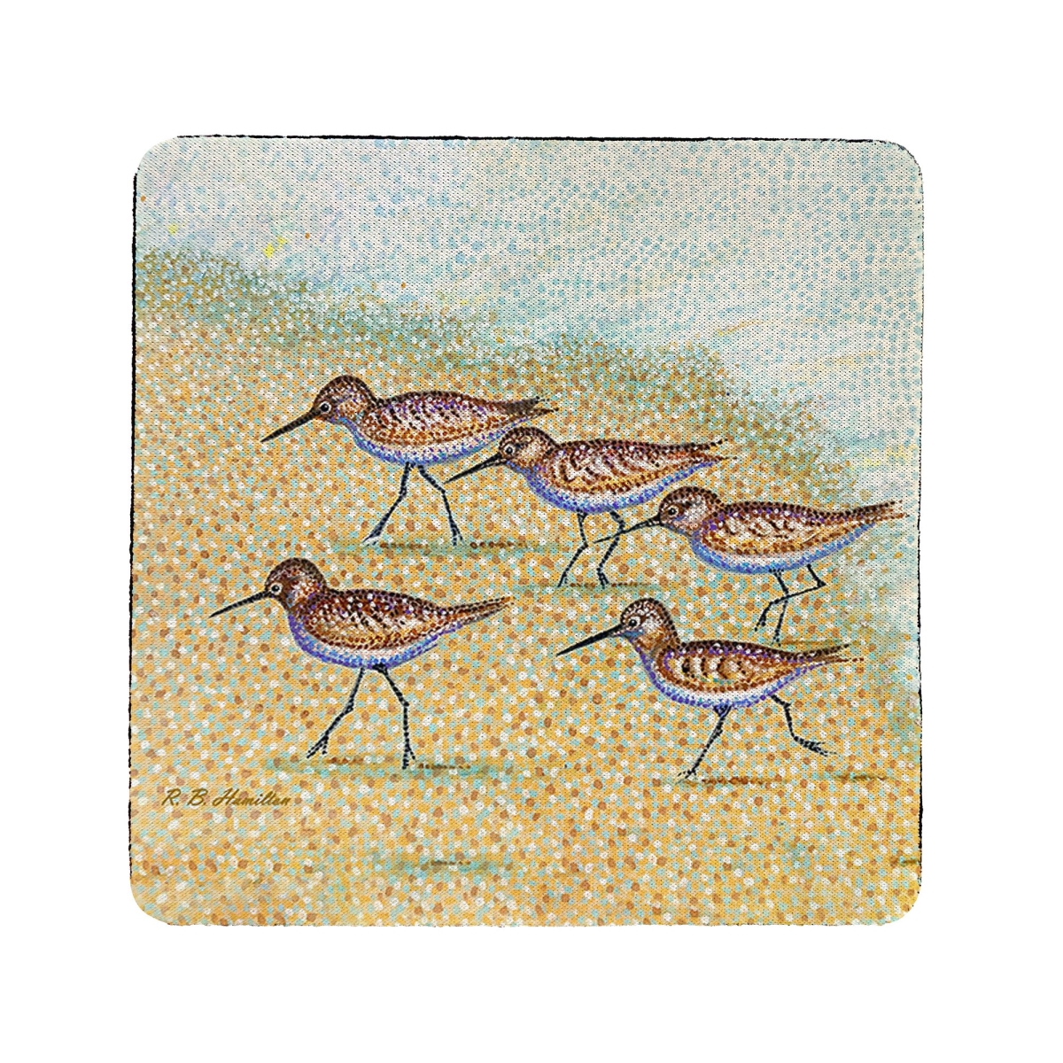 Picture of Betsy Drake CT1450 Pointillist Sanderlings Coaster - Set of 4