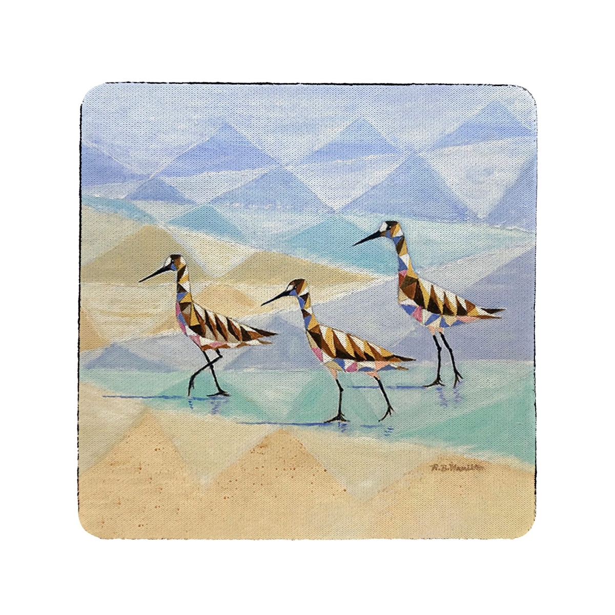 Picture of Betsy Drake CT1461 Geometric Sandpipers Coaster - Set of 4