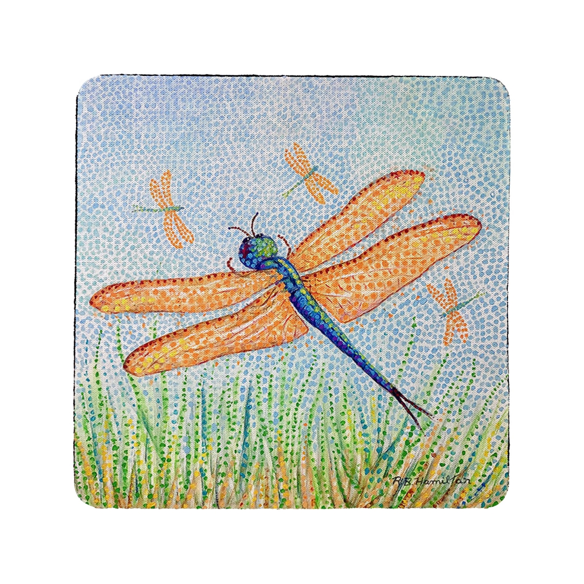 Picture of Betsy Drake CT1485 Pointillist Dragonfly Coaster - Set of 4