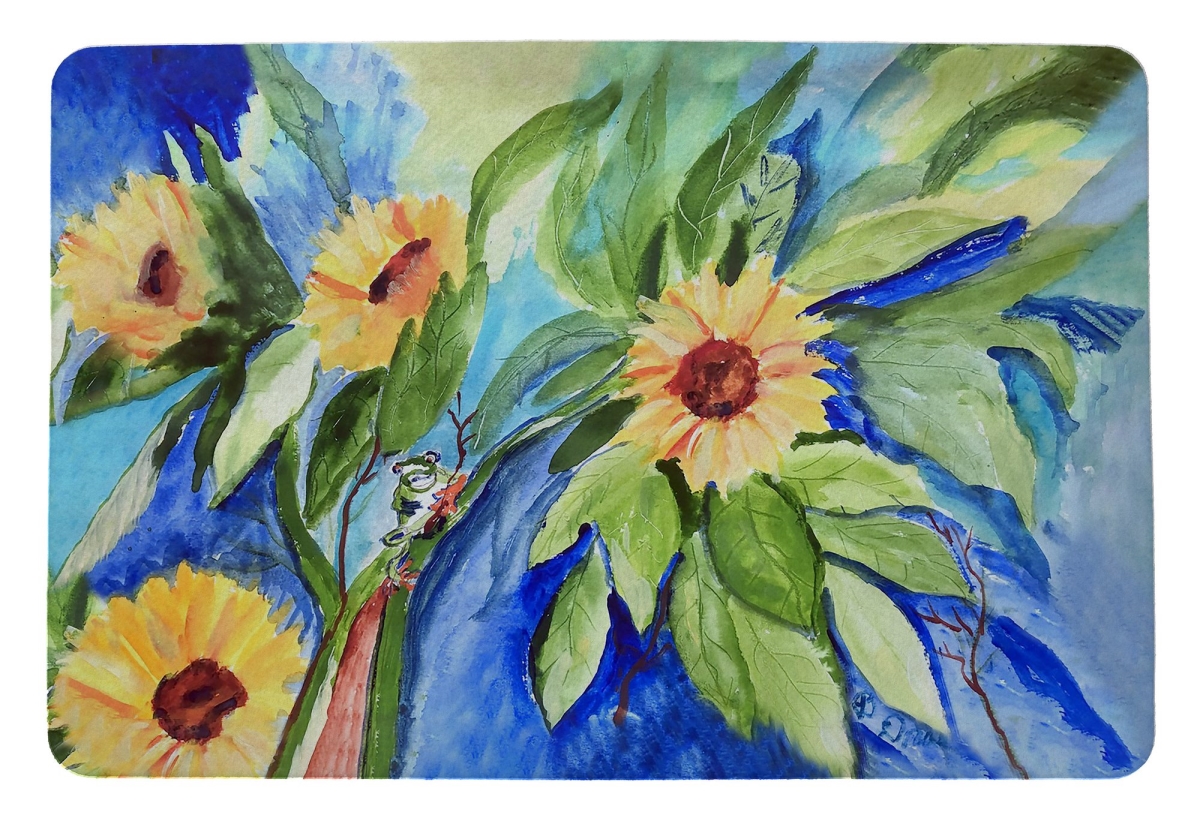 DM1488 Sunflower & Frog Door Mat - 18 x 26 in.