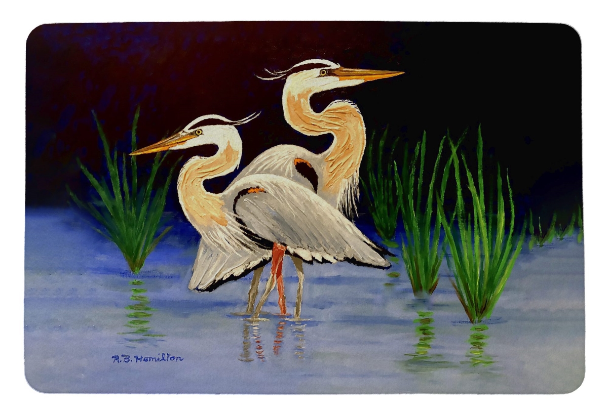 DM1501 Two Blue Herons Door Mat - 18 x 26 in.