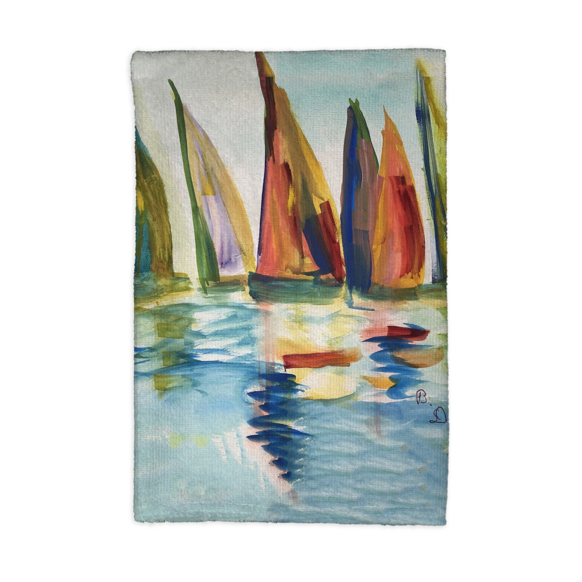 Picture of Betsy Drake KT1260 Multi Color Sails Kitchen Towel - 16 x 25 in.