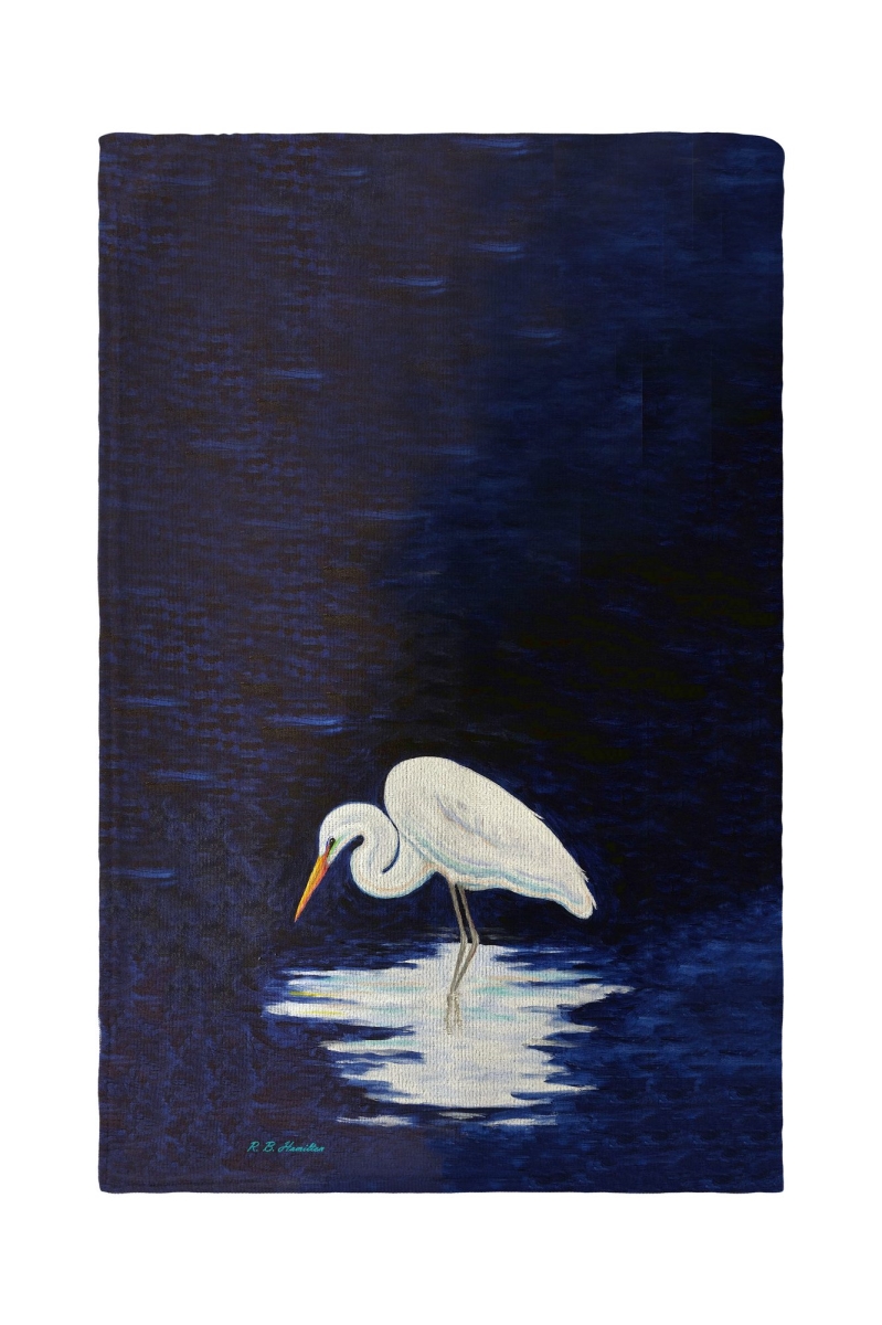 Picture of Betsy Drake KT1263 Reflecting Egret Kitchen Towel - 16 x 25 in.