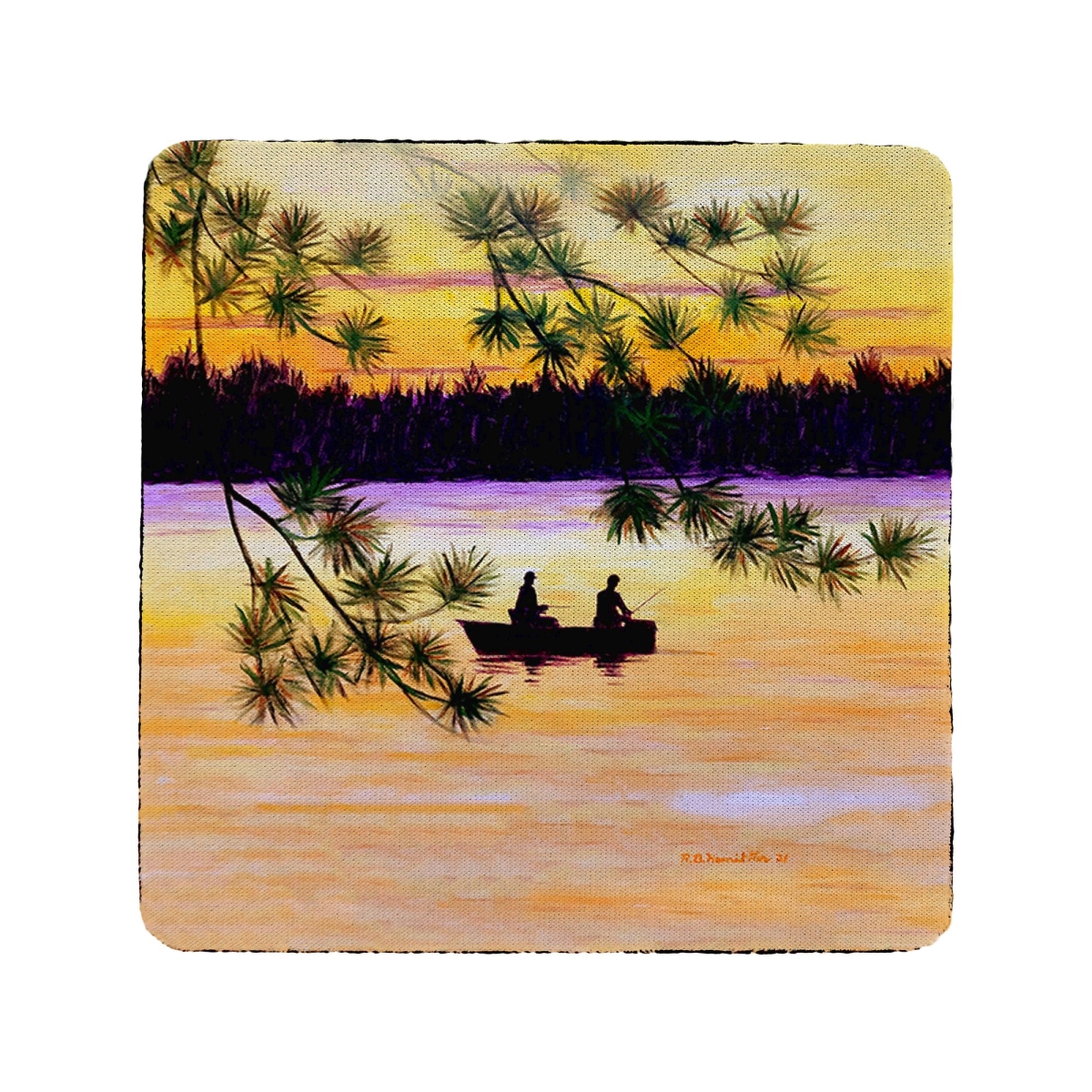 Picture of Betsy Drake CT1261 Sunset Fishing Coaster - Set of 4