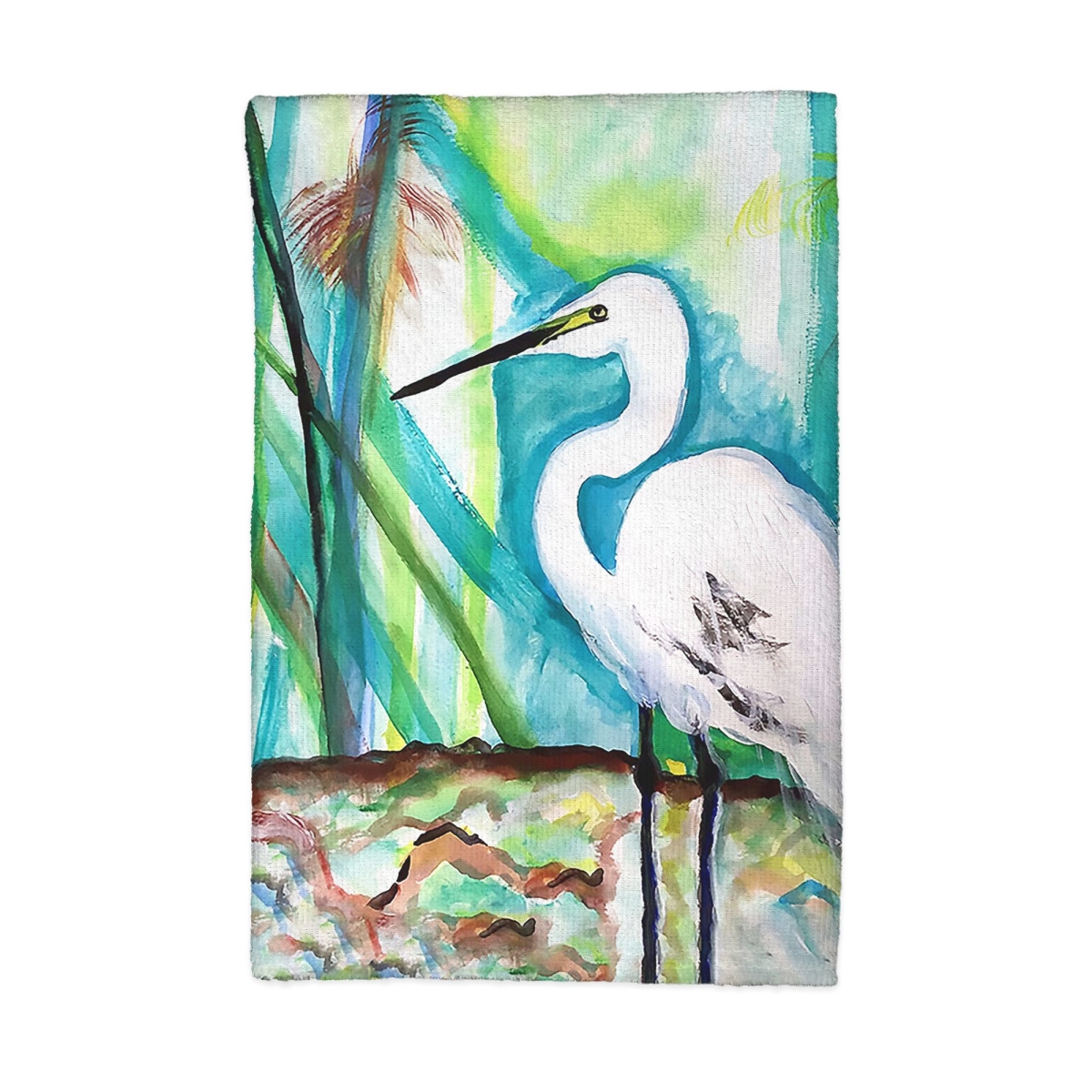 Picture of Betsy Drake KT1515 Egret in Marsh Kitchen Towel - 16 x 25 in.