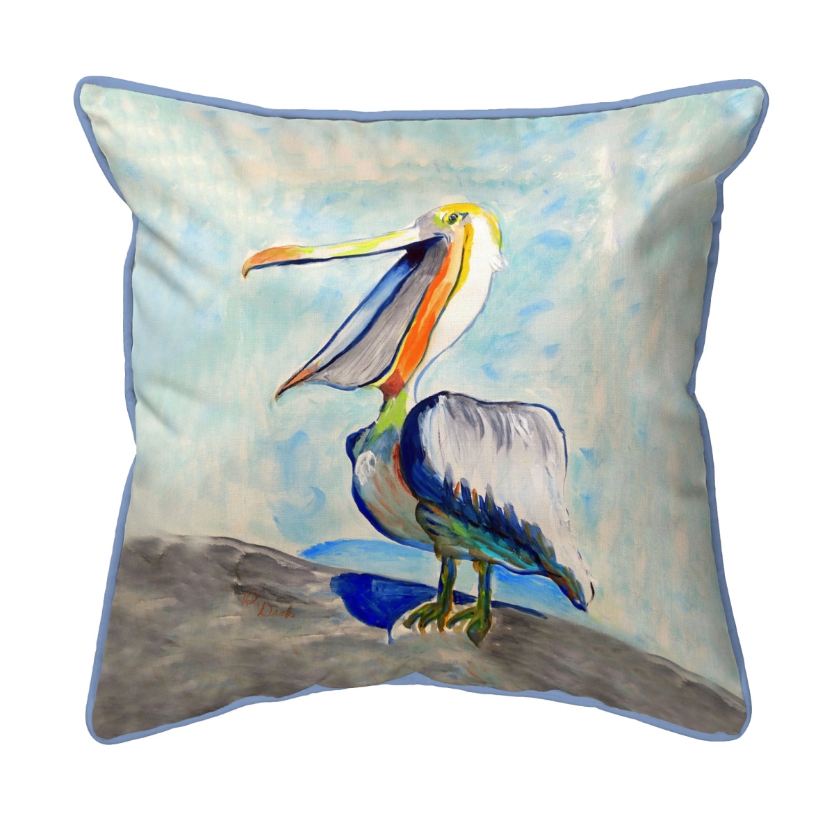 Talking Pelican Female Extra Large Zippered Pillow - 22 x 22 in.