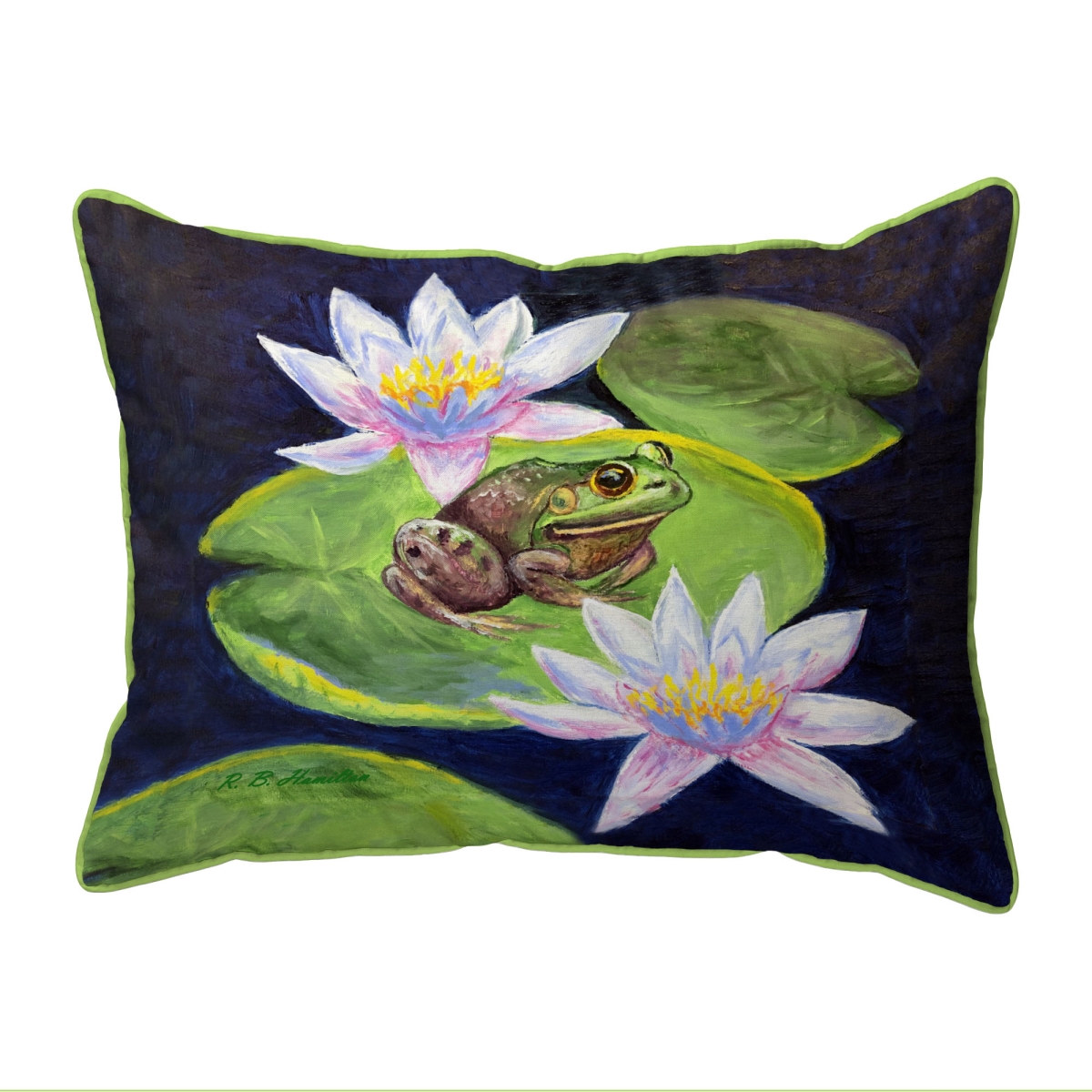 Frog & Lily Extra Large Zippered Pillow - 20 x 24 in.