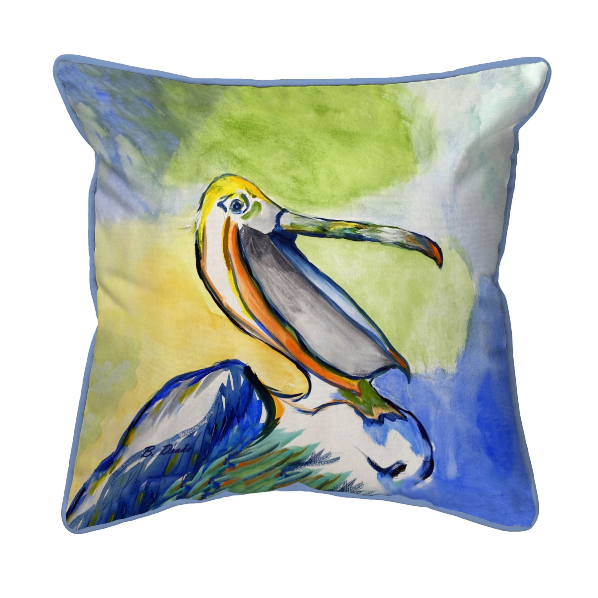 ZP1273 Happy Pelican Extra Large Zippered Pillow - 22 x 22 in.