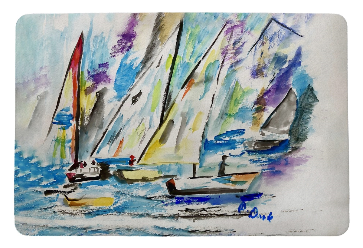 Betsys Sailboats Door Mat - 18 x 26 in.