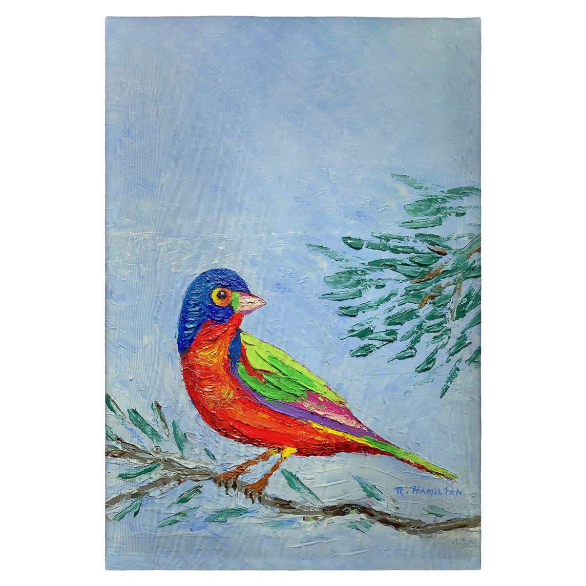 GT1449 Palette Painted Bunting Guest Towel - 20 x 20 in.
