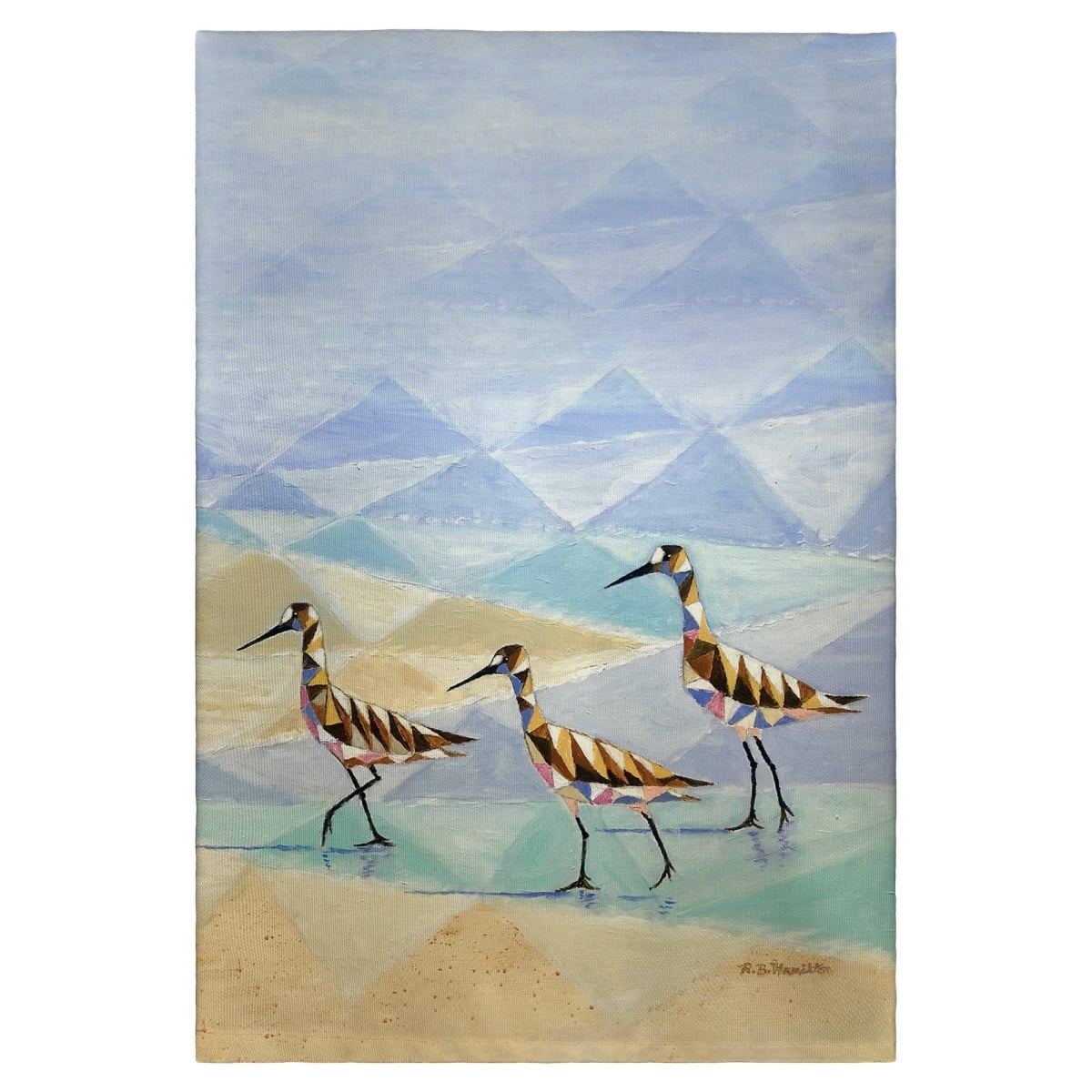 Geometric Sandpipers Guest Towel - 20 x 20 in.