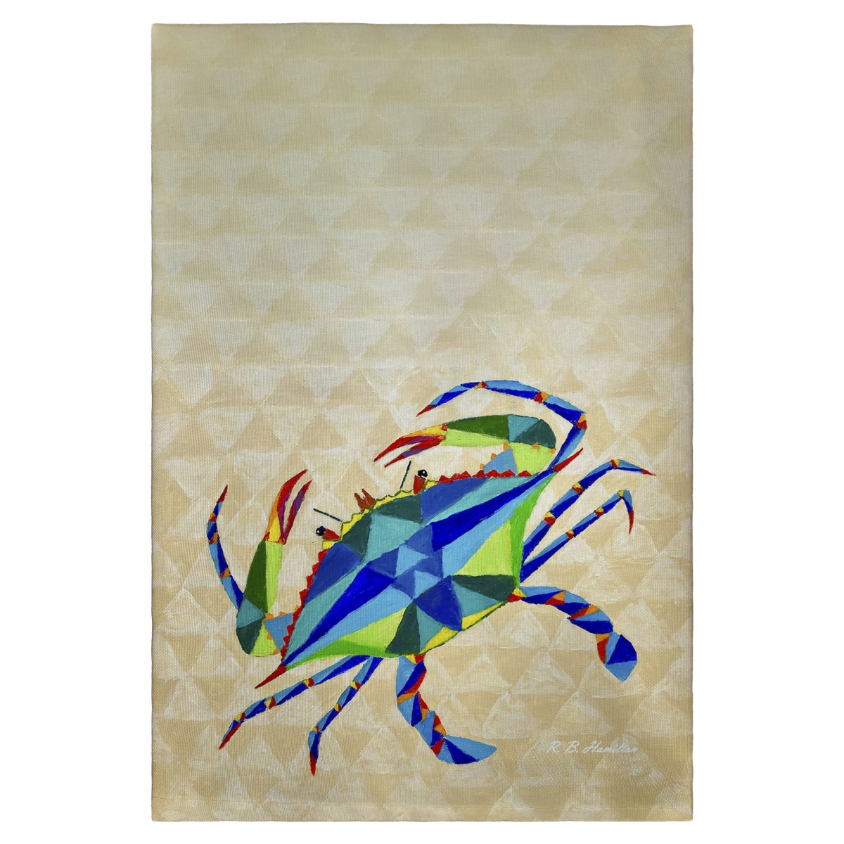 GT1463 Geometric Crab Guest Towel - 20 x 20 in.