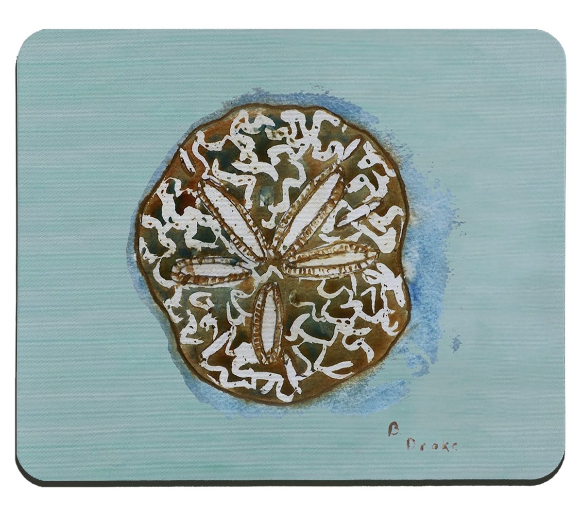 Picture of Betsy Drake MP605C Aqua Sand Dollar Mousepad - 9.25 x 7.74 in.