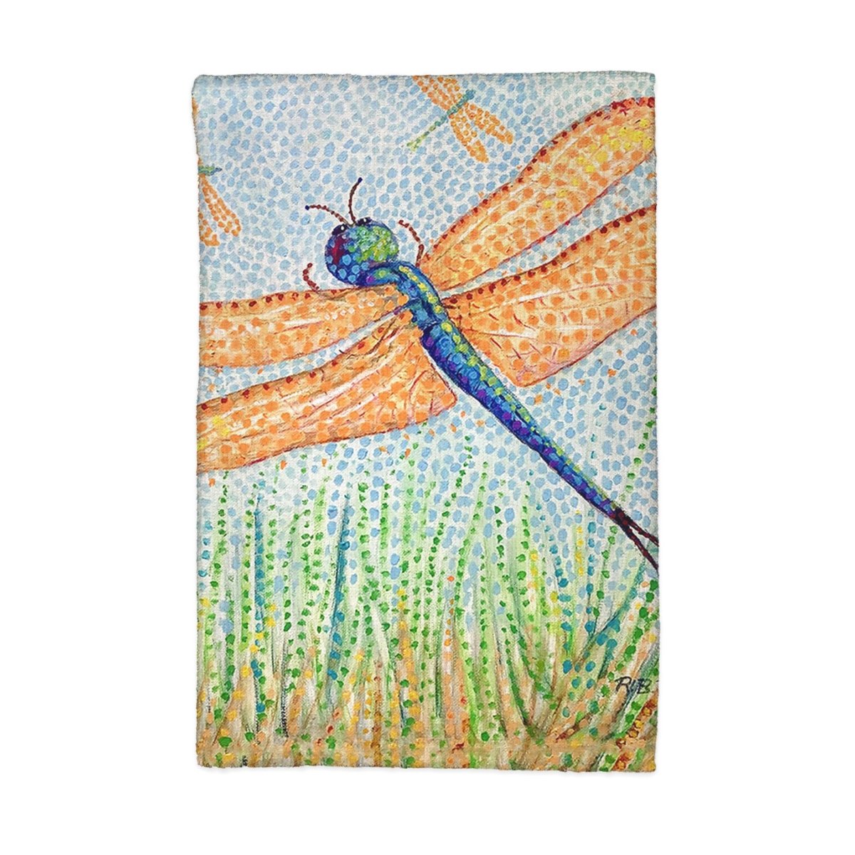 Picture of Betsy Drake KT1485 Pointillist Dragonfly Kitchen Towel - 16 x 25 in.