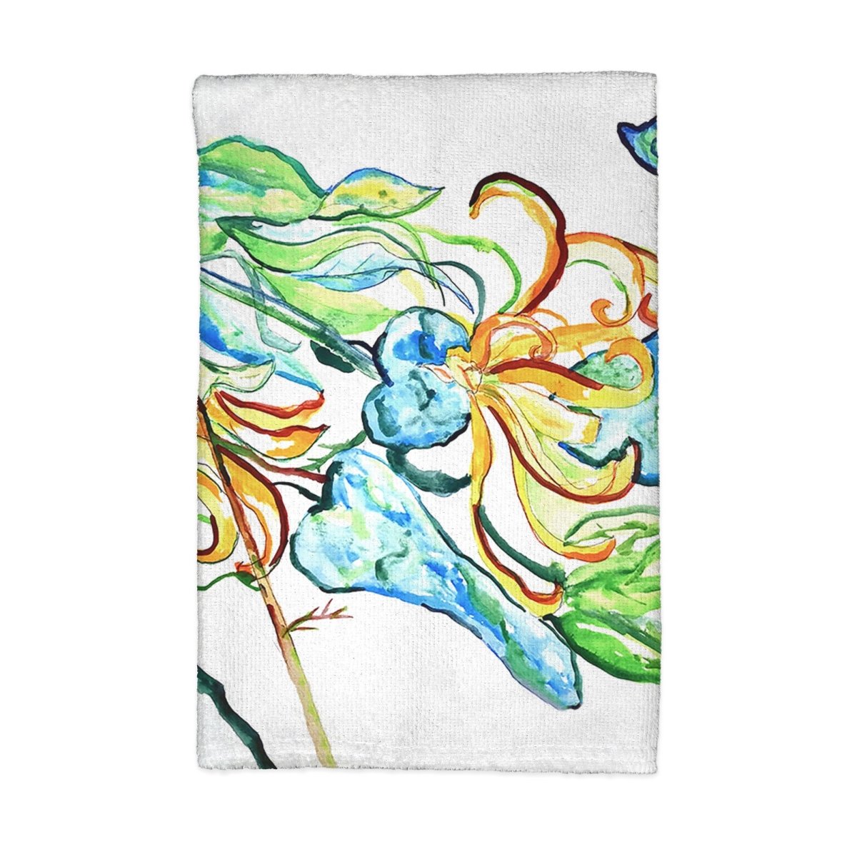 Picture of Betsy Drake KT1486 Blue Butterfly & Floral Kitchen Towel - 16 x 25 in.