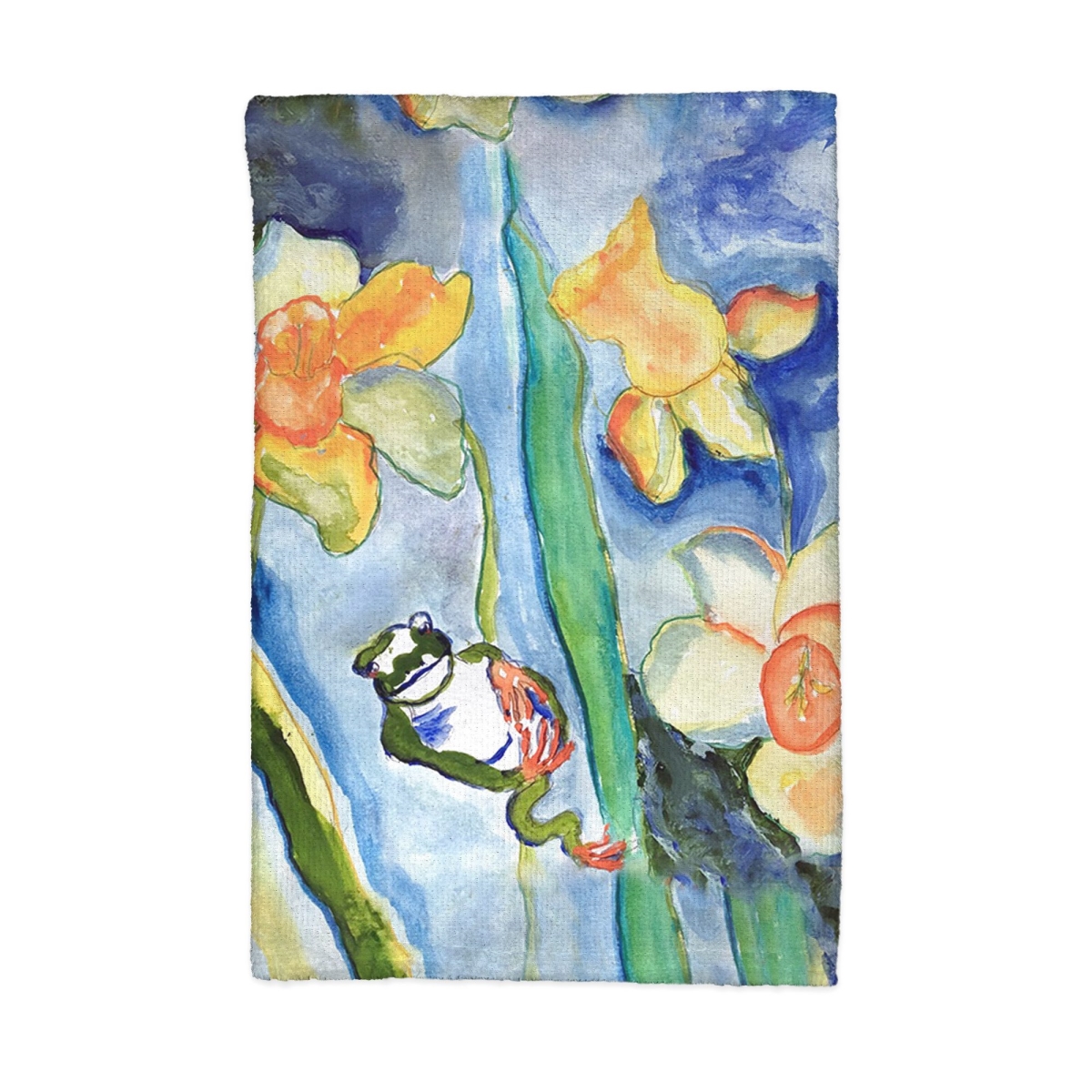 Picture of Betsy Drake KT1489 Daffodils & Frog Kitchen Towel - 16 x 25 in.