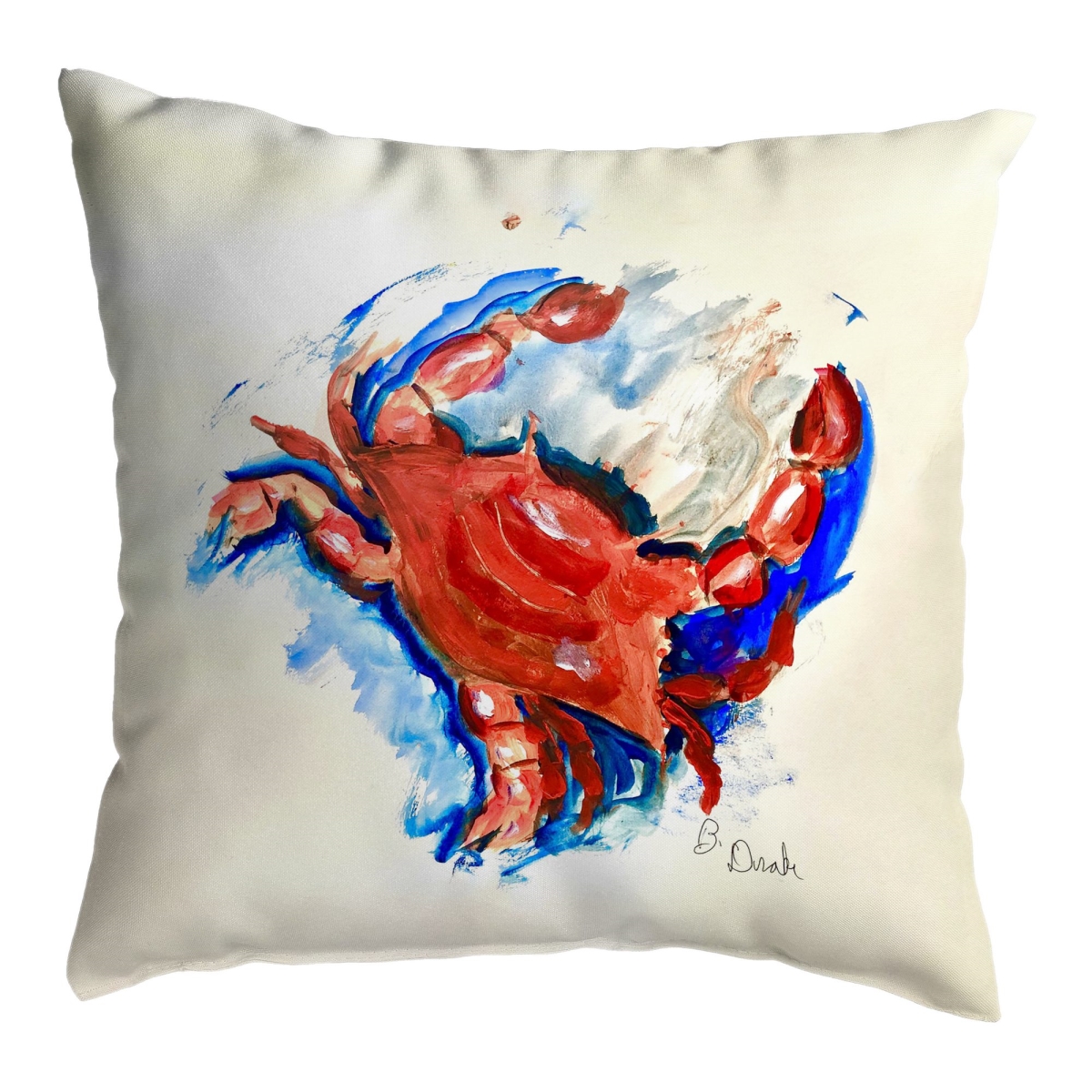 NC1474 Betsys Red Crab No Cord Pillow - 18 x 18 in.