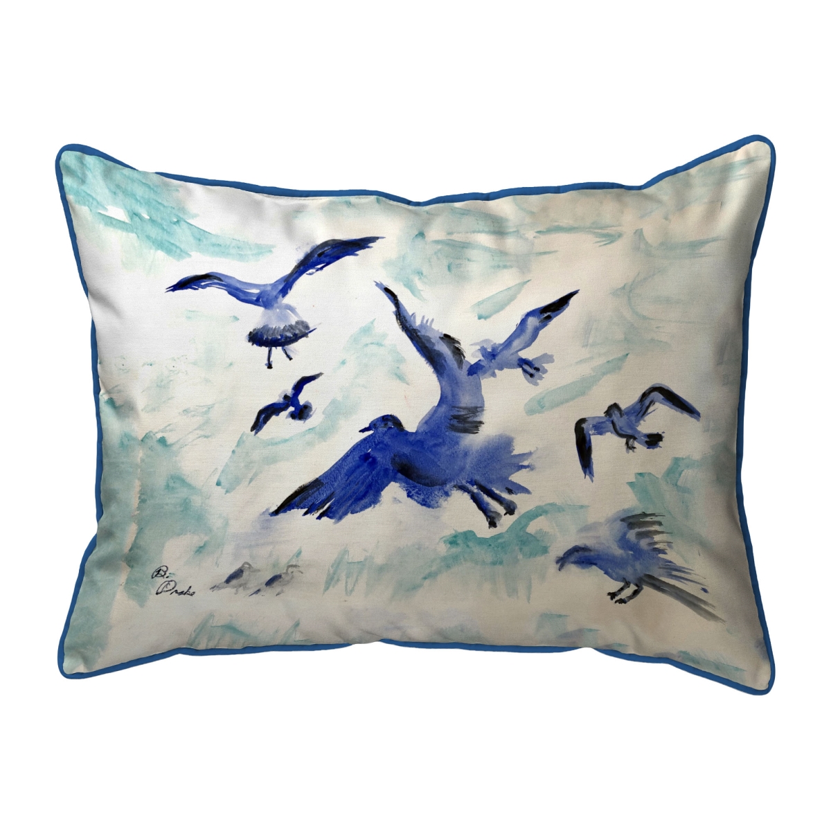 SN1282 11 x 14 in. Flocking Gulls Small Indoor & Outdoor Pillow