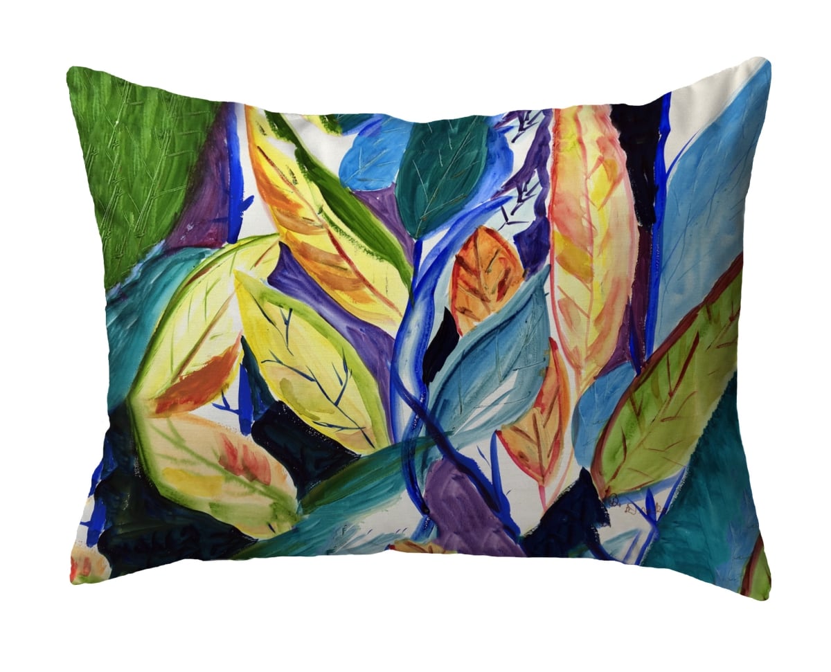 KS1283 11 x 14 in. Gold Leaves Small Noncorded Pillow