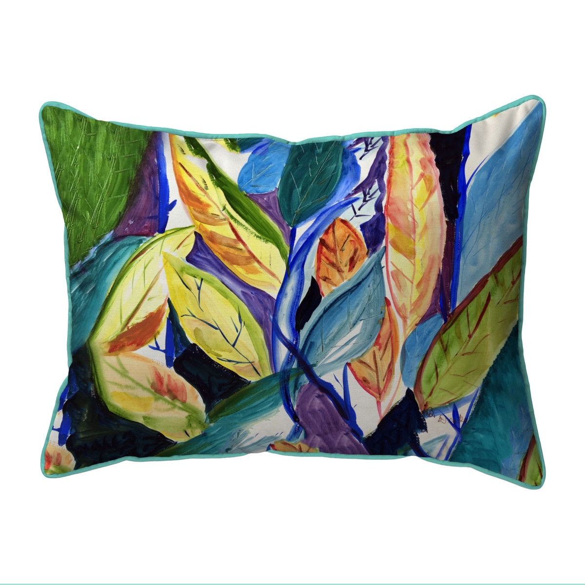 ZP1283 20 x 24 in. Gold Leaves Extra Large Zippered Pillow