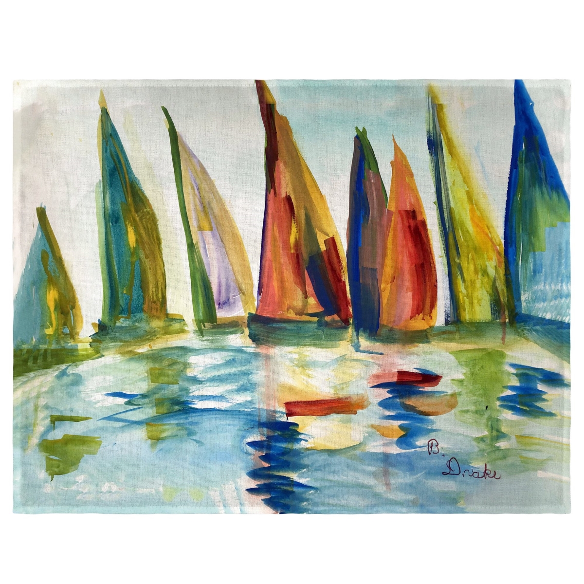 Picture of Betsy Drake PM1260 14 x 18 in. Multi-Color Sails Place Mat, Set of 4