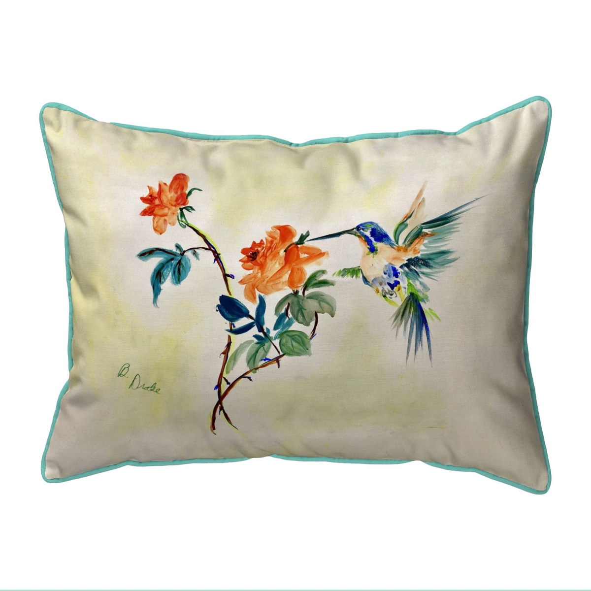 ZP1295 20 x 24 in. Hummingbird & Rose Extra Large Zippered Pillow