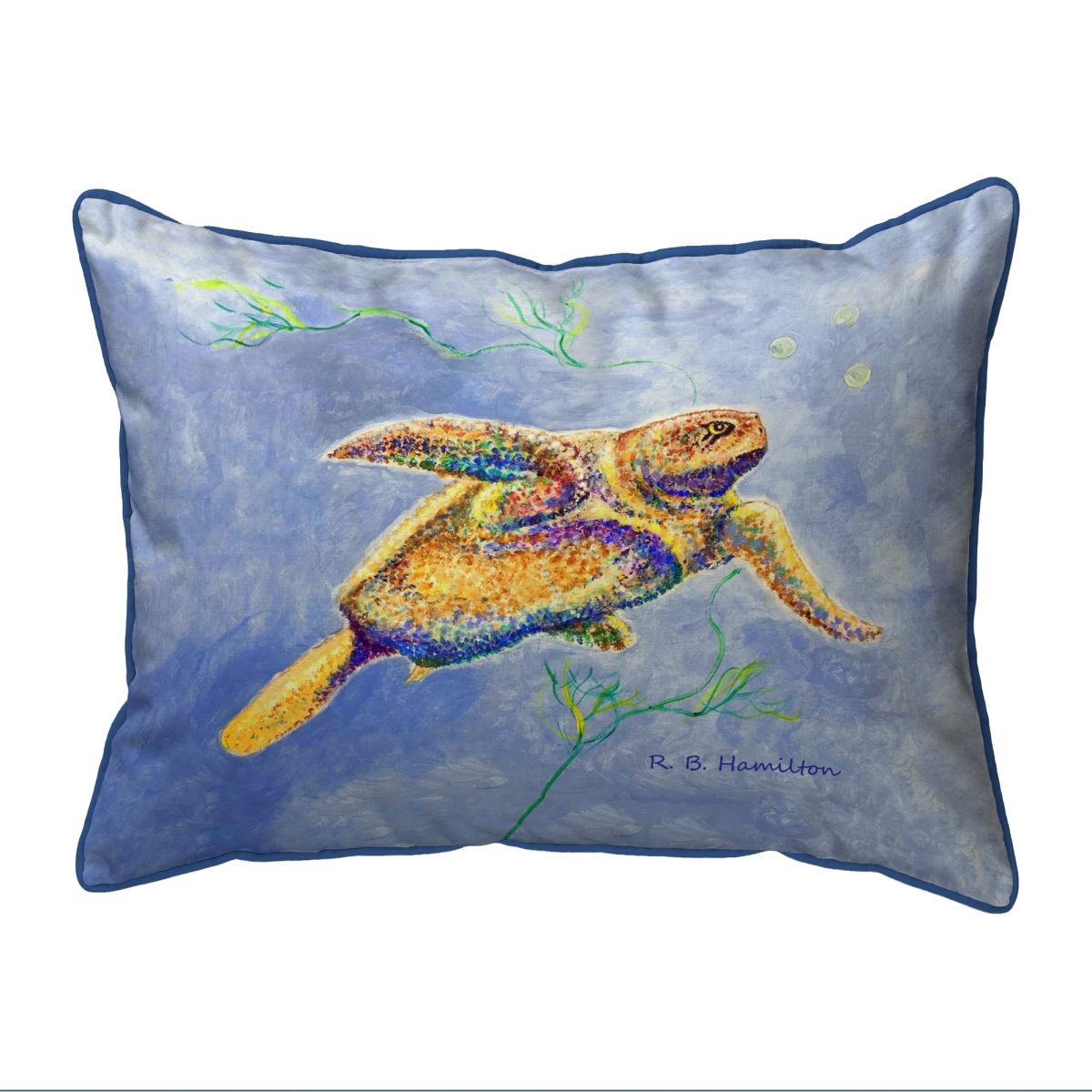 ZP1290 20 x 24 in. Pointillist Sea Turtle Extra Large Zippered Pillow