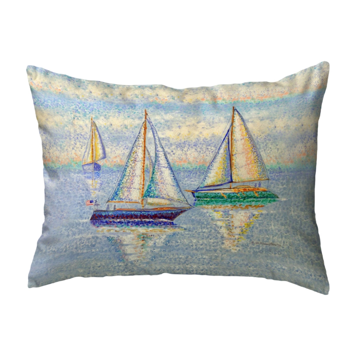 KS1287 11 x 14 in. Sailing by Small Noncorded Pillow