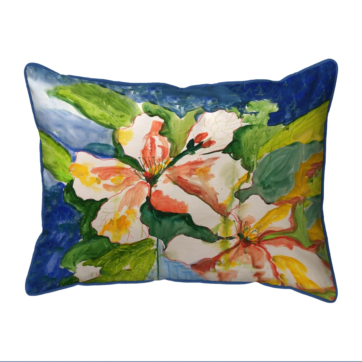 ZP1294 20 x 24 in. White Hibiscus Extra Large Zippered Pillow