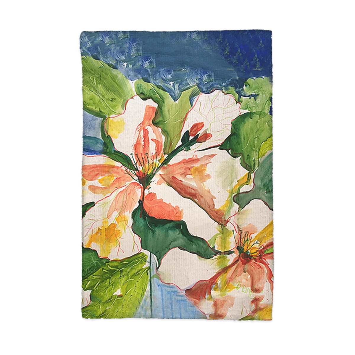 Picture of Betsy Drake KT1294 16 x 25 in. White Hibiscus Kitchen Towel