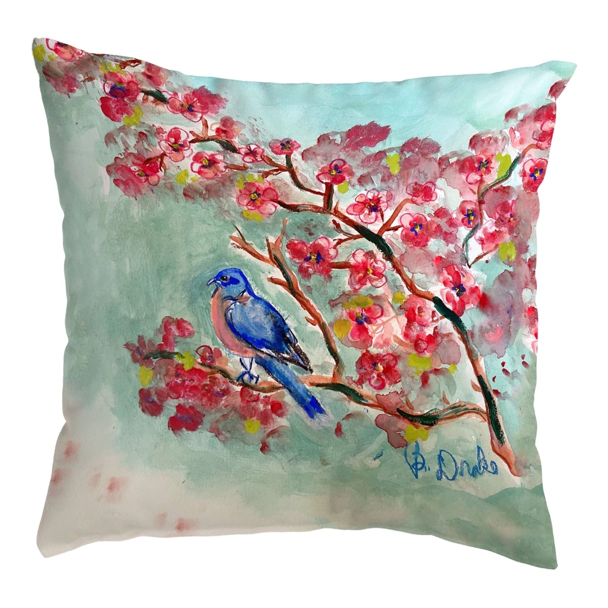 KS1302 12 x 12 in. Cherry Blossoms Small Noncorded Pillow