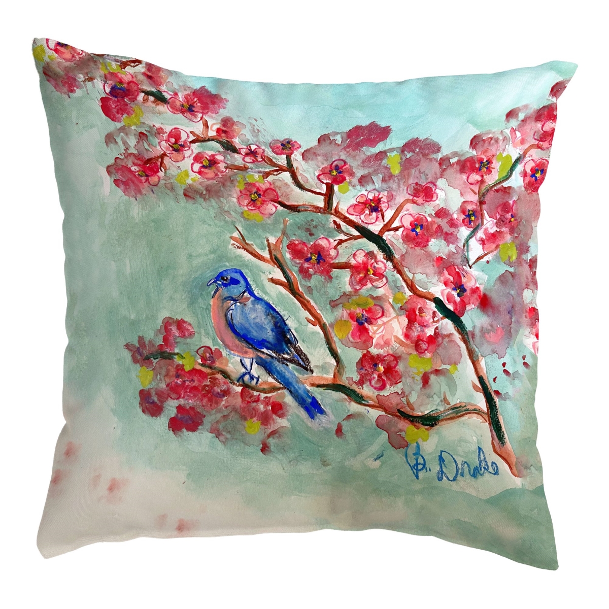 NC1302 18 x 18 in. Cherry Blossoms No Cord Pillow