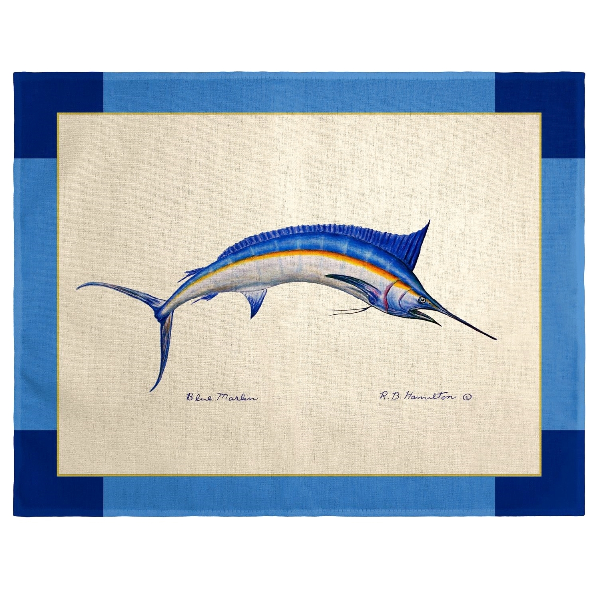 Picture of Betsy Drake PM015B 14 x 18 in. Blue Marlin Border Place Mat, Set of 4