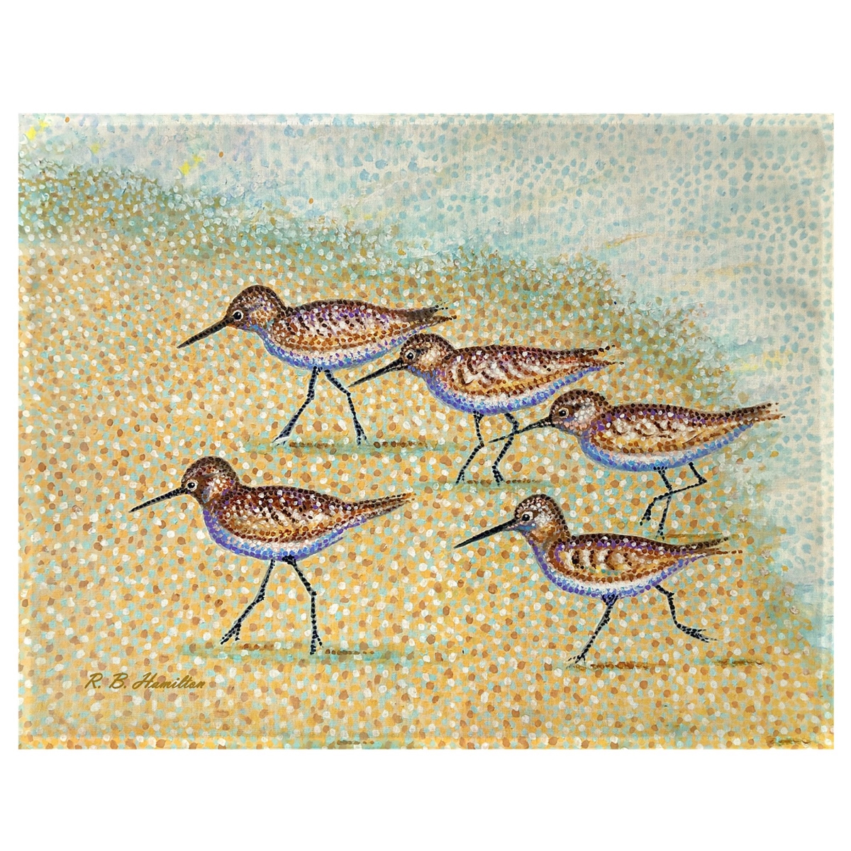 Picture of Betsy Drake PM1450 14 x 18 in. Pointillist Sanderlings Place Mat, Set of 4
